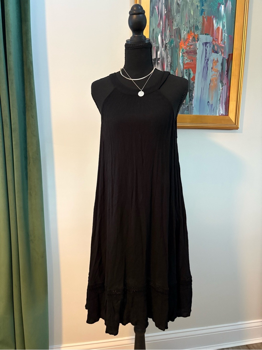 New York & Company Black Sleeveless Tie-Back Dress - Picture 1 of 6